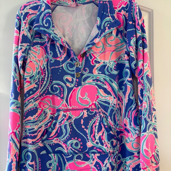 Lilly Pulitzer Captain Popover Iris Blue Pop Up Jellies Be Jammin in size Medium - Picture 1 of 3